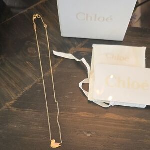 Chloé Gold Bird Pendant Necklace